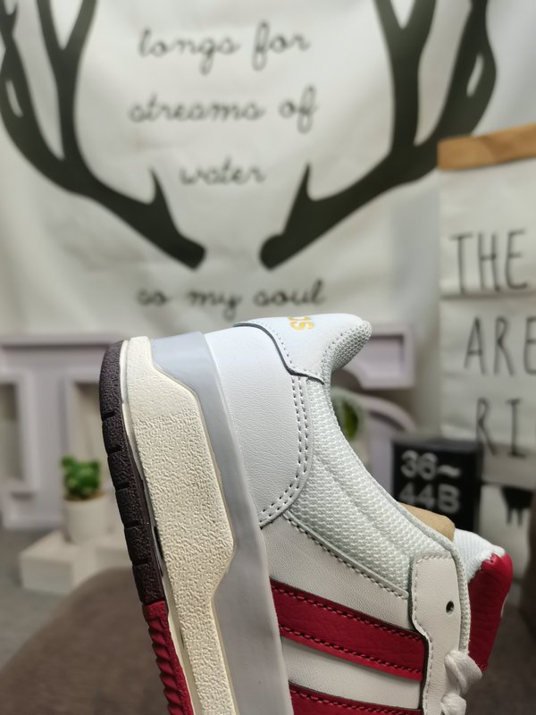 Adidas Court Vintage White Red – Leather Low-Top Sneakers