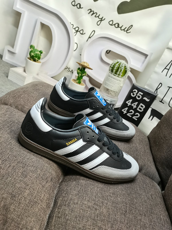 Adidas Samba Black White Grey – Leather Low Top
