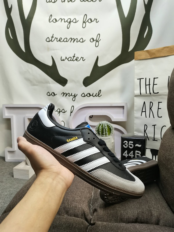 Adidas Samba Black White Grey – Leather Low Top