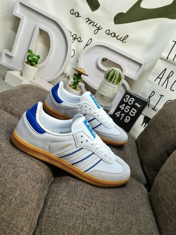 Adidas Samba White Blue – Classic Leather Sneakers