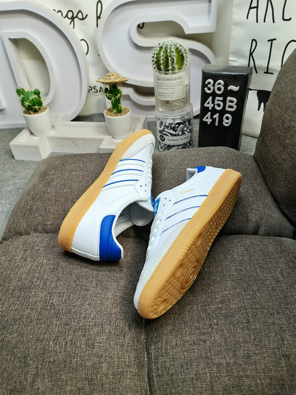 Adidas Samba White Blue – Classic Leather Sneakers