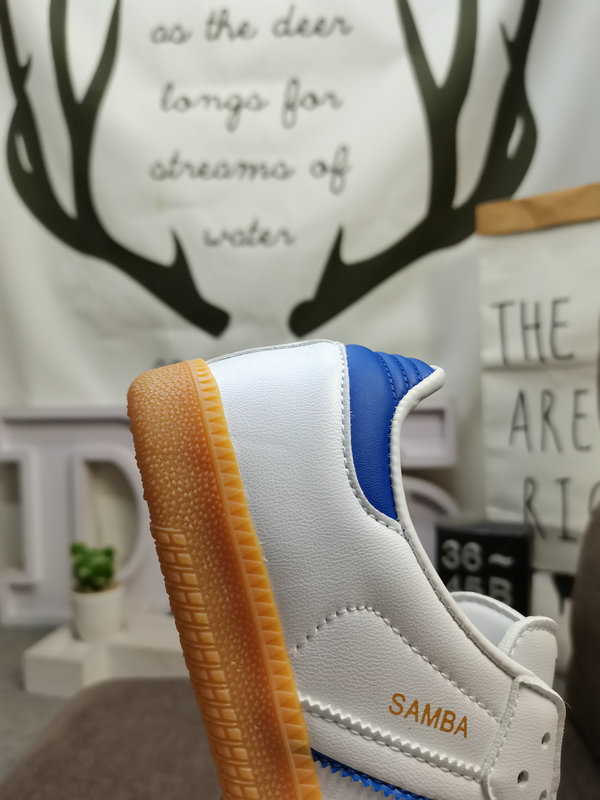 Adidas Samba White Blue – Classic Leather Sneakers
