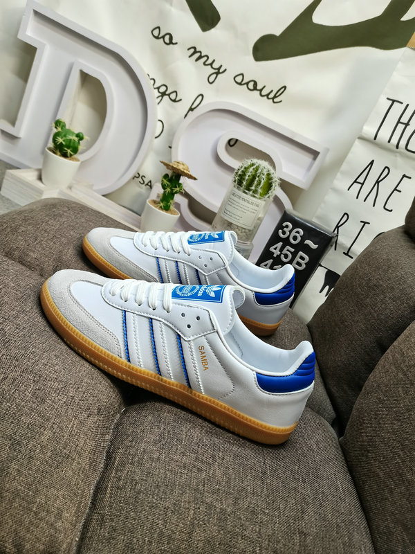 Adidas Samba White Blue – Classic Leather Sneakers