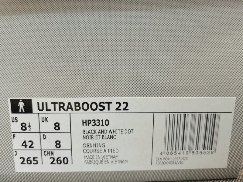 Adidas Ultraboost 22 Black – White Stripes – Running Shoes