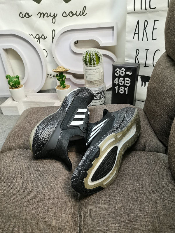 Adidas Ultraboost 22 Black – White Stripes – Running Shoes